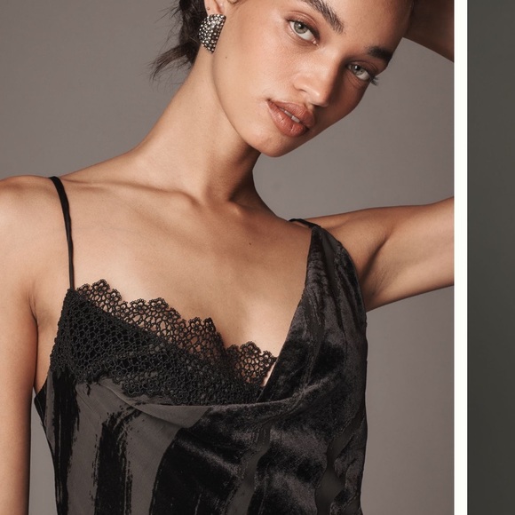 Anthropologie Black Cowl-Neck Maxi Dress - Picture 2 of 4